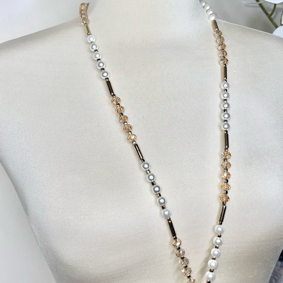 Boho Beaded Pearl Tassel Necklace - Picture 3 of 12